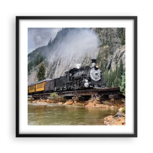 Affiche dans un cadre noir - Poster - Et lui jusqu'où? Jusqu'où? - 50x50 cm