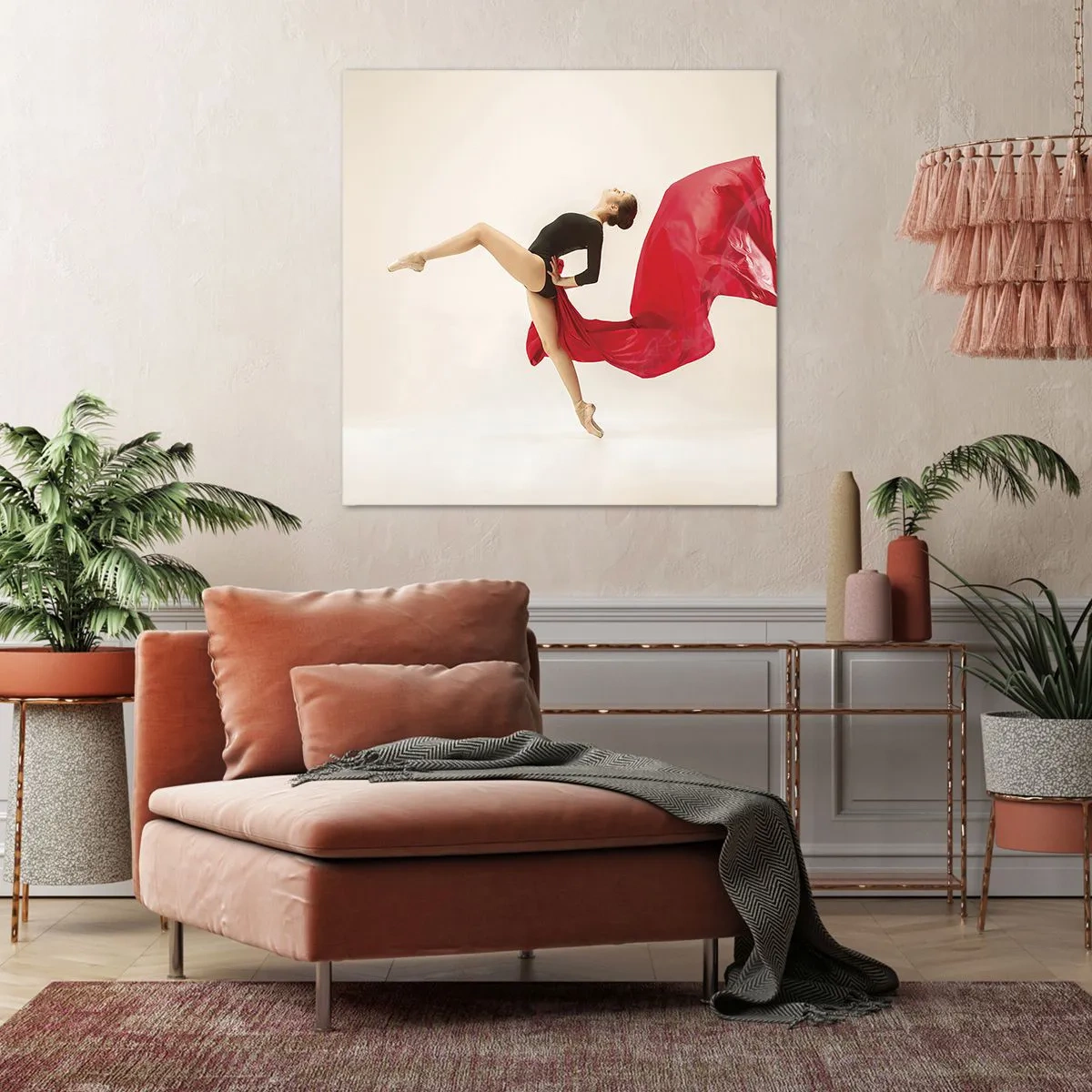 Impression sur toile - Image sur toile - Rouge et noir - 30x30 cm