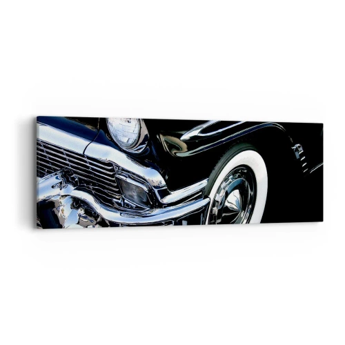 Impression sur toile - Image sur toile - Classique en argent, noir et blanc - 90x30 cm