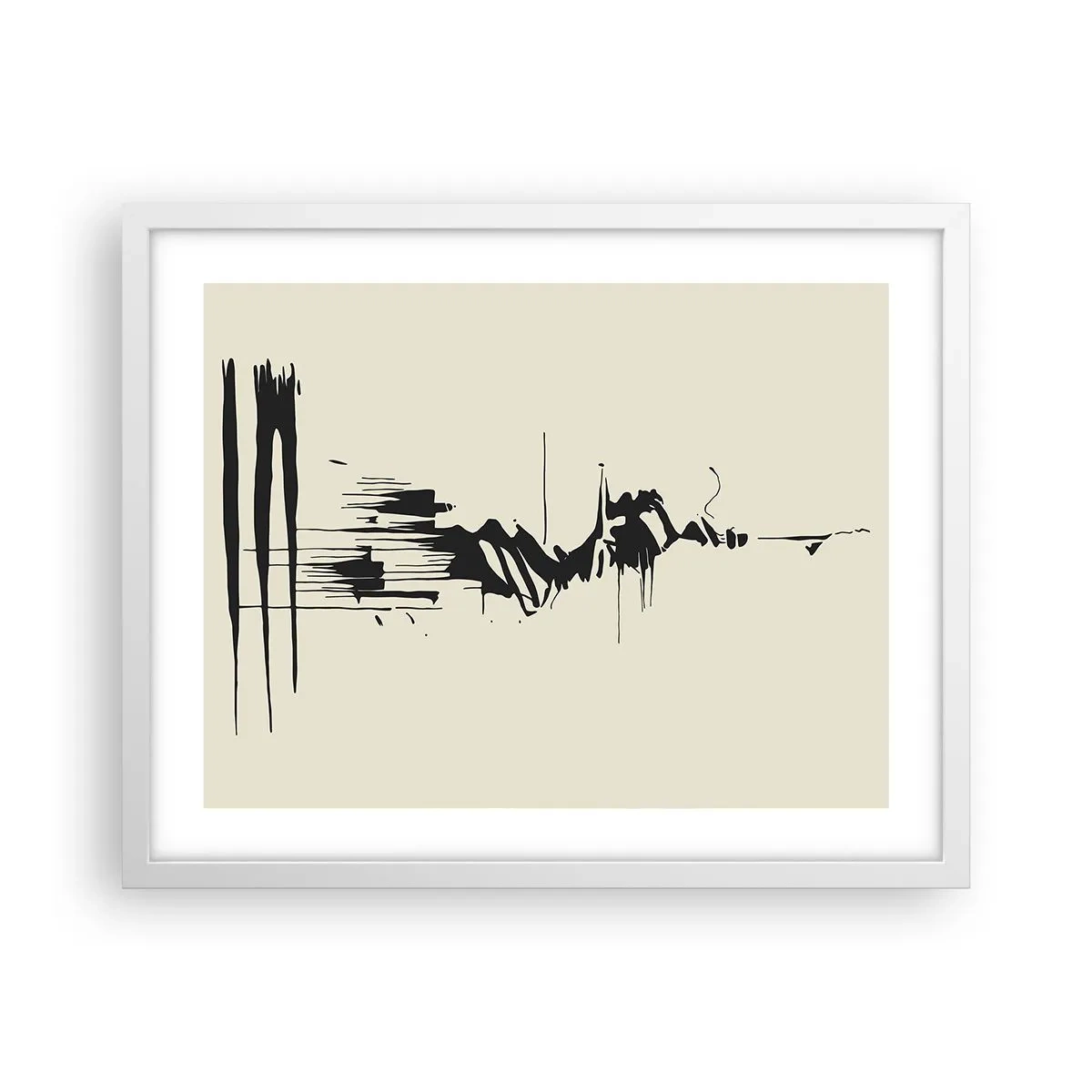 Affiche dans un cadre blanc - Poster - Abstraction hâtive - 50x40 cm