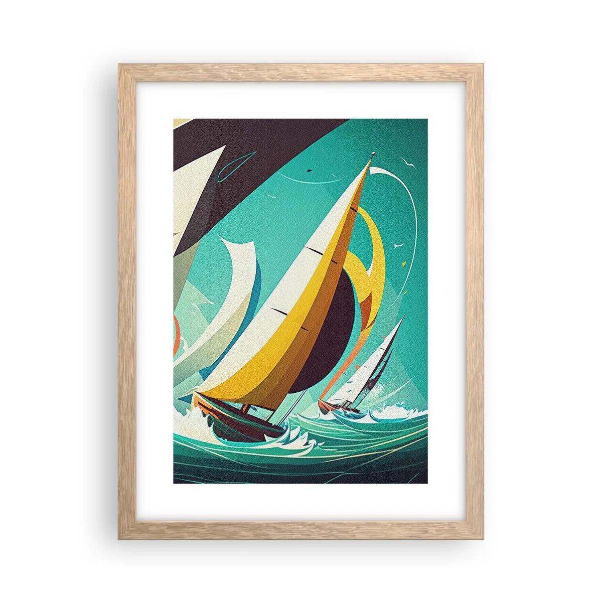 Affiche dans un chêne clair - Poster - Bonne chance avec les éléments - 30x40 cm