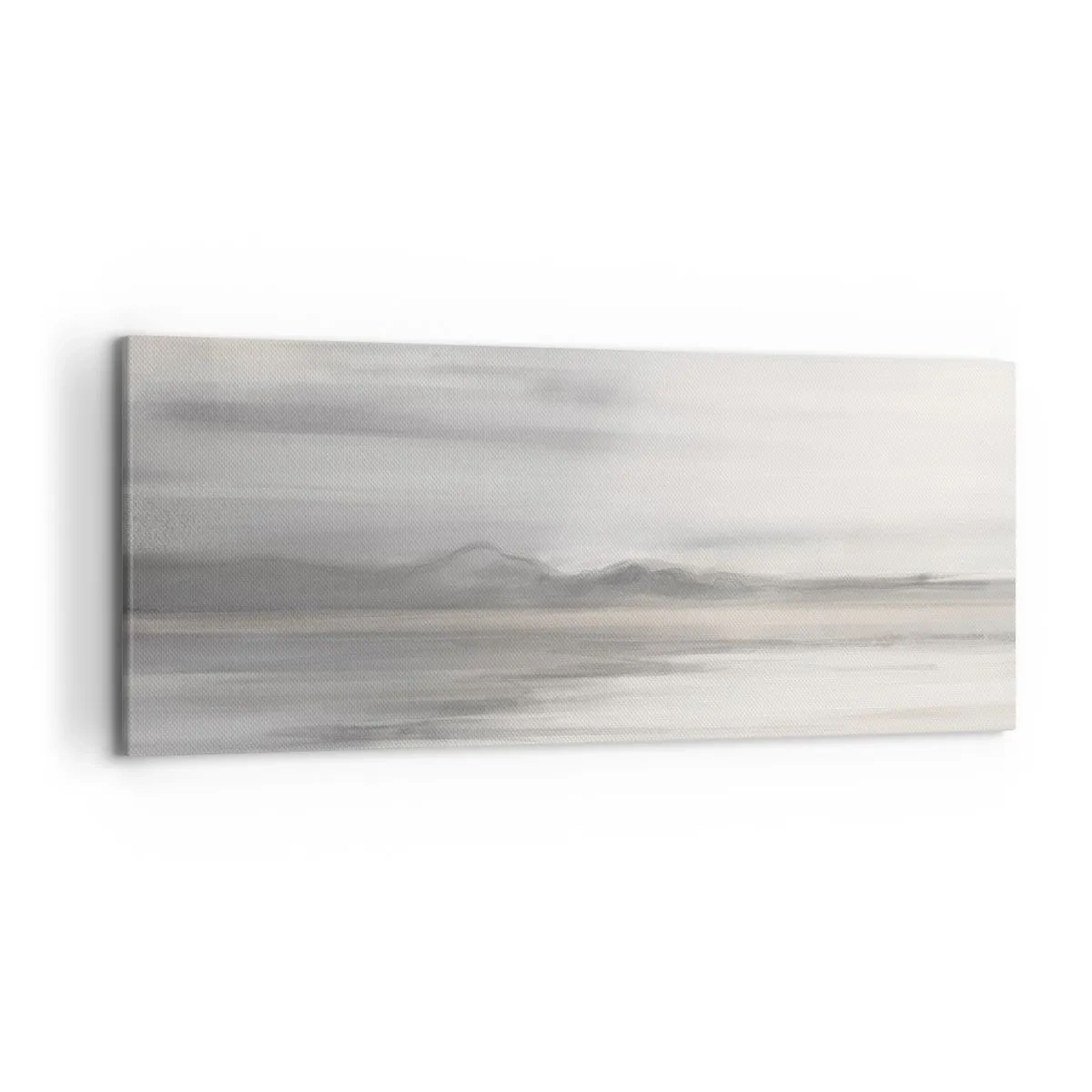 Impression sur toile - Image sur toile - Un paysage subtil aux tons gris et beige - 120x50cm - Distance réfléchie - Décoration murale moderne pour le salon et la chambre ARTTOR