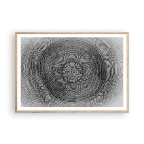 Affiche dans un chêne clair - Poster - Signe du temps - 100x70 cm