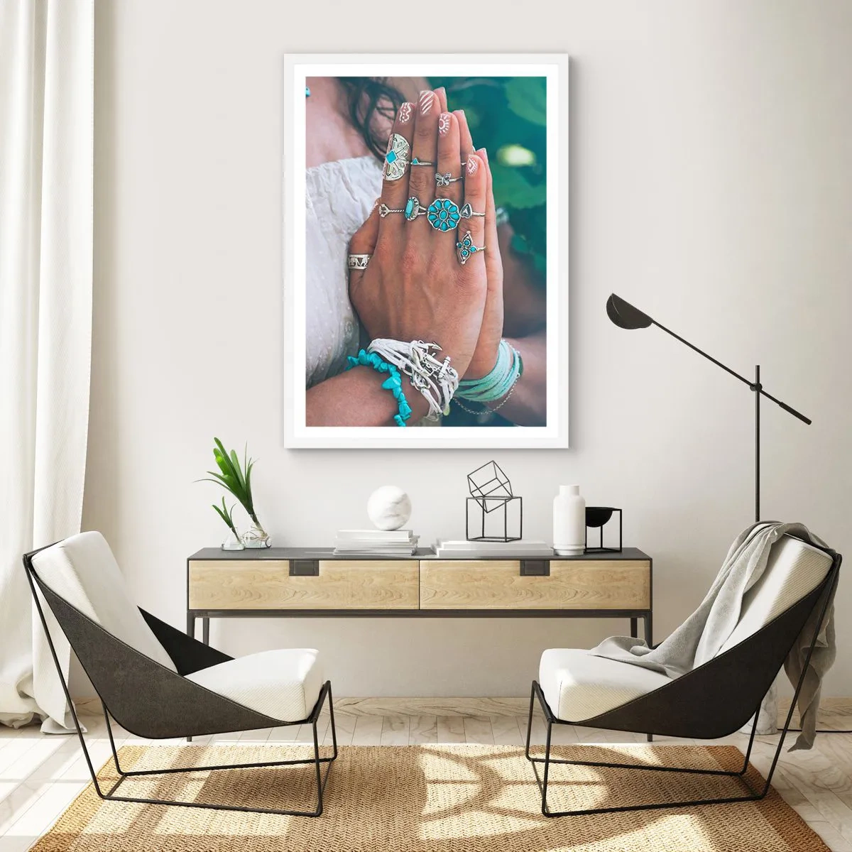 Affiche dans un cadre blanc - Poster - Bienvenue au centre du bien-être - 70x100 cm