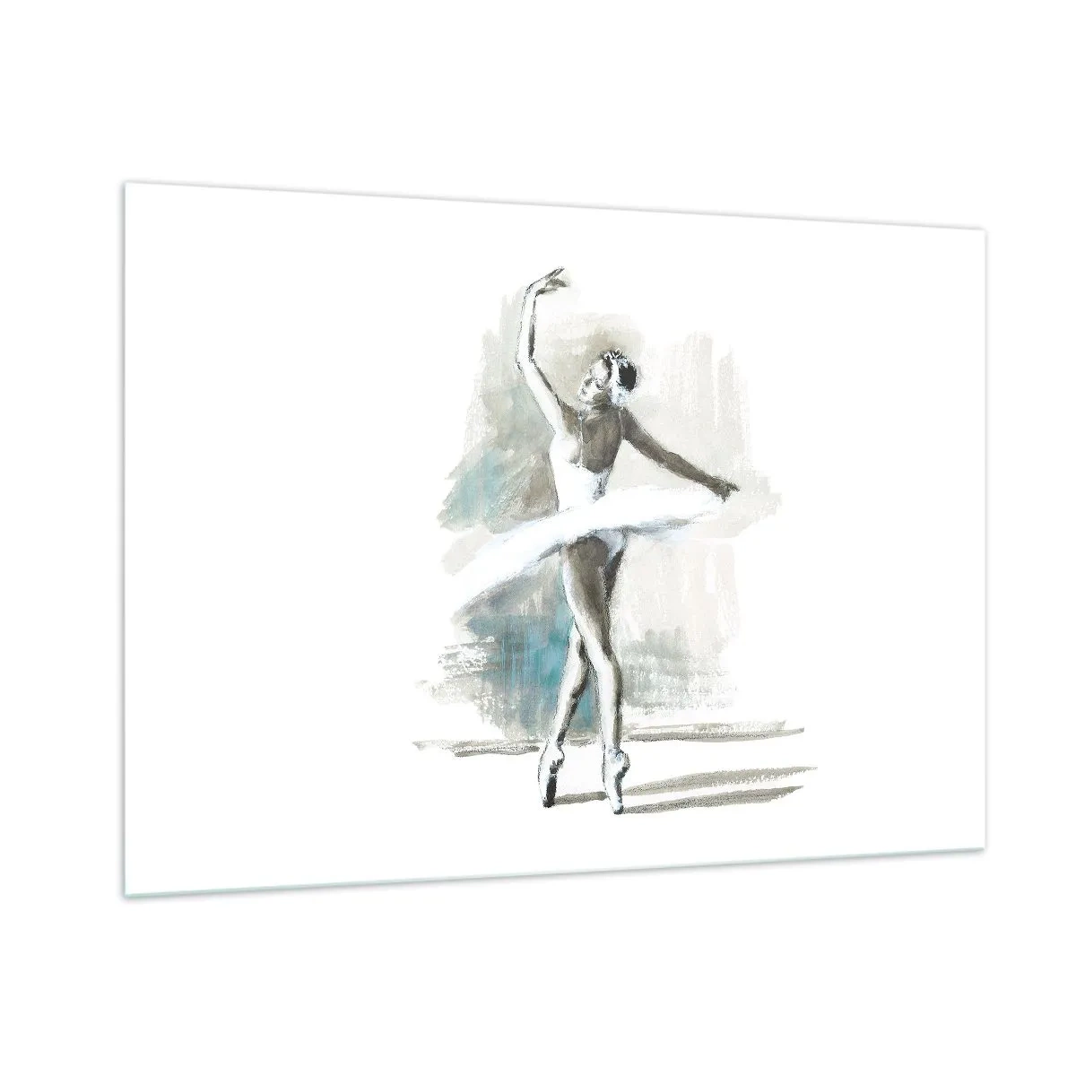 Impression sur verre - Image sur verre - Une ballerine dans une pose de danse classique - 100x70cm - Enchantement du cygne - Décoration murale moderne pour le salon et la chambre ARTTOR