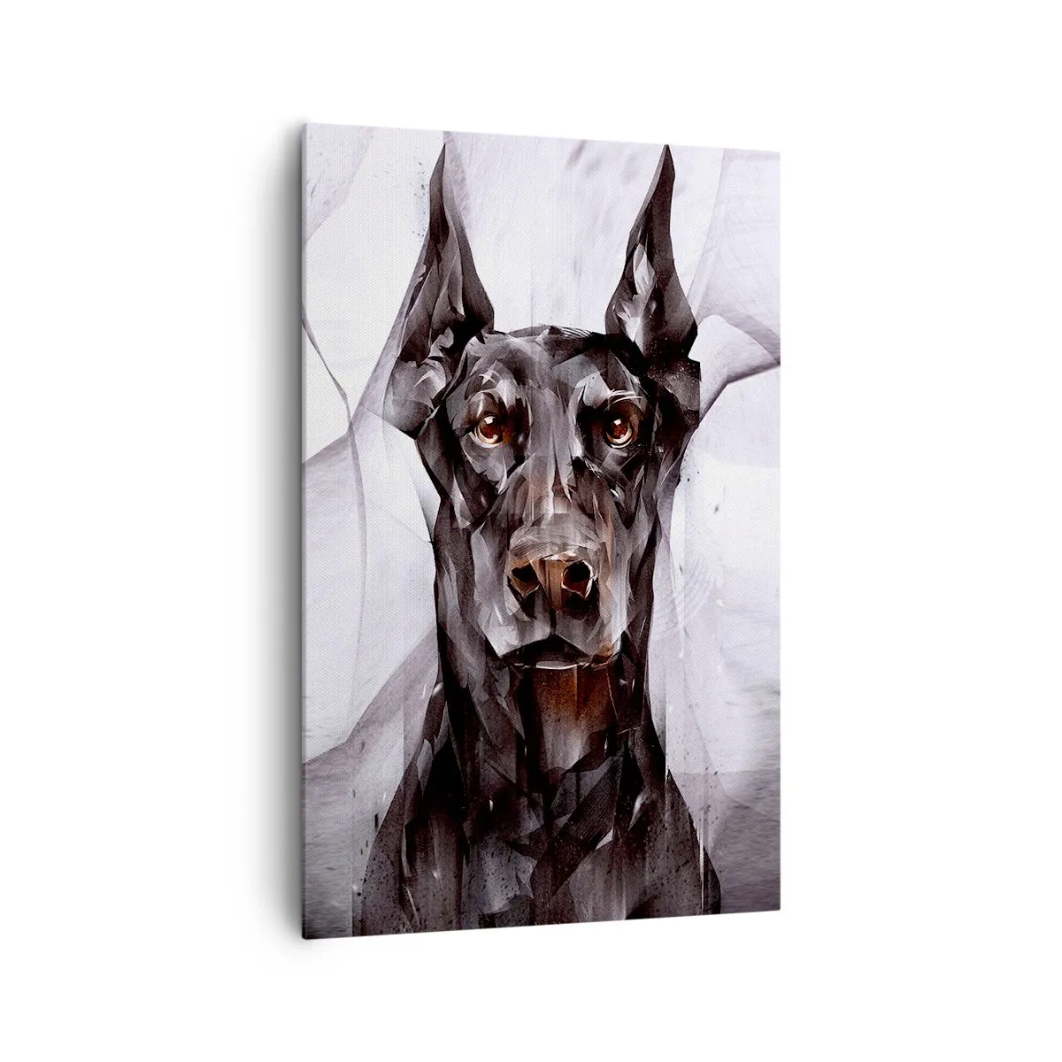 Impression sur toile - Image sur toile - Portrait abstrait d'un chien dans une démarche artistique - 80x120cm - Né noble - Décoration murale moderne pour le salon et la chambre ARTTOR