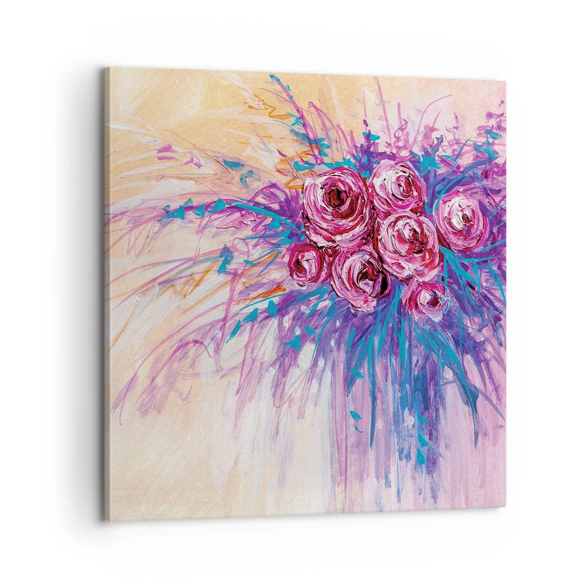Impression sur toile - Image sur toile - Fontaine aux roses - 60x60 cm