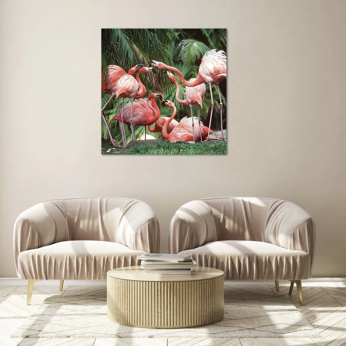 Impression sur verre - Image sur verre - Potins d'après-midi - 50x50 cm