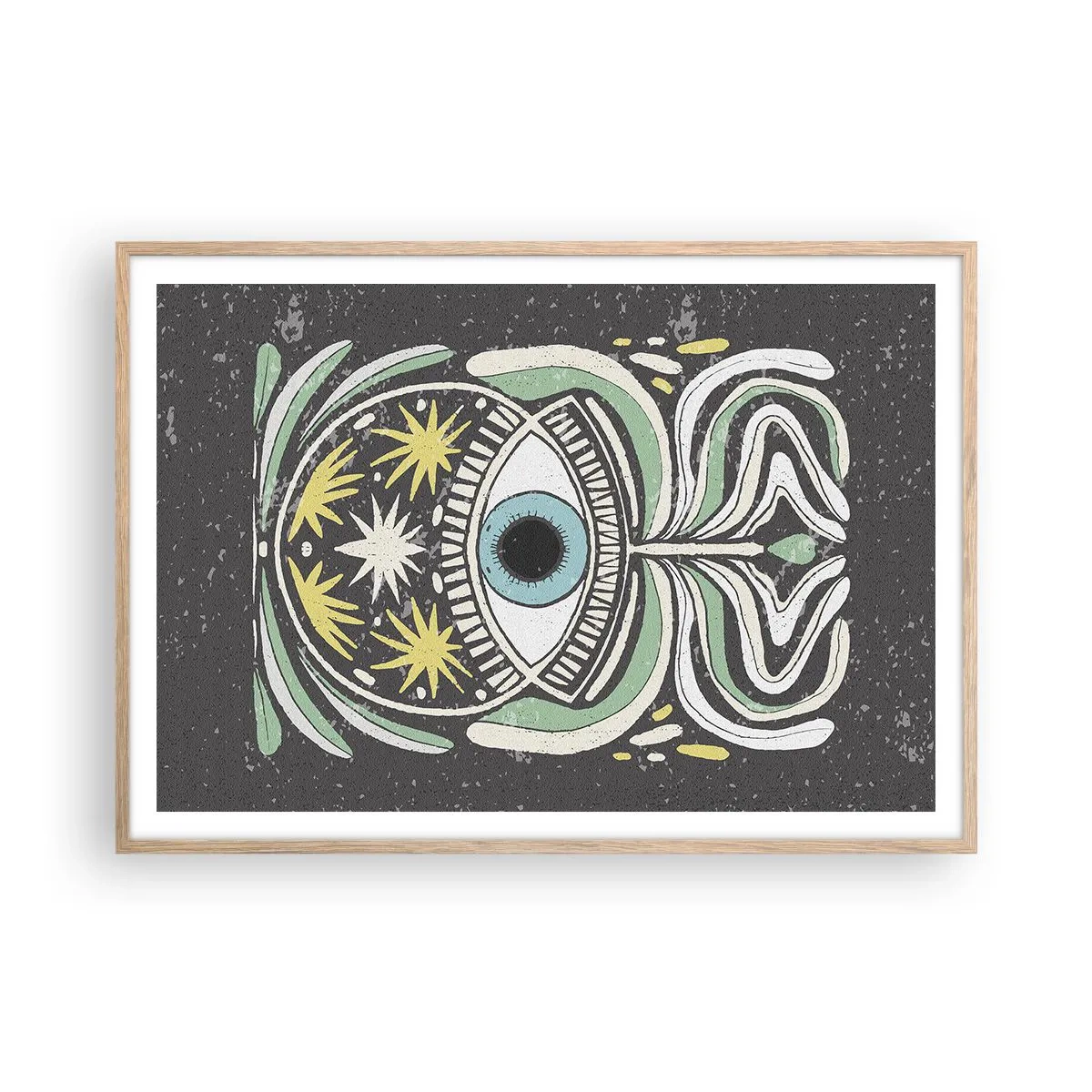 Affiche dans un chêne clair - Poster - Rituels tribaux - 100x70 cm