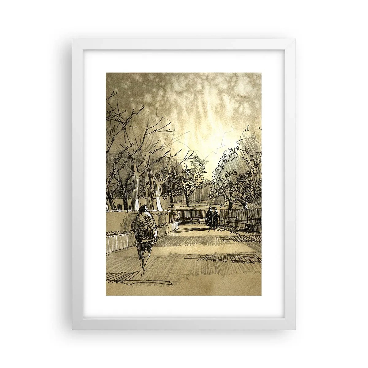 Affiche dans un cadre blanc - Poster - Un moment arrêté avec une plume - 30x40 cm