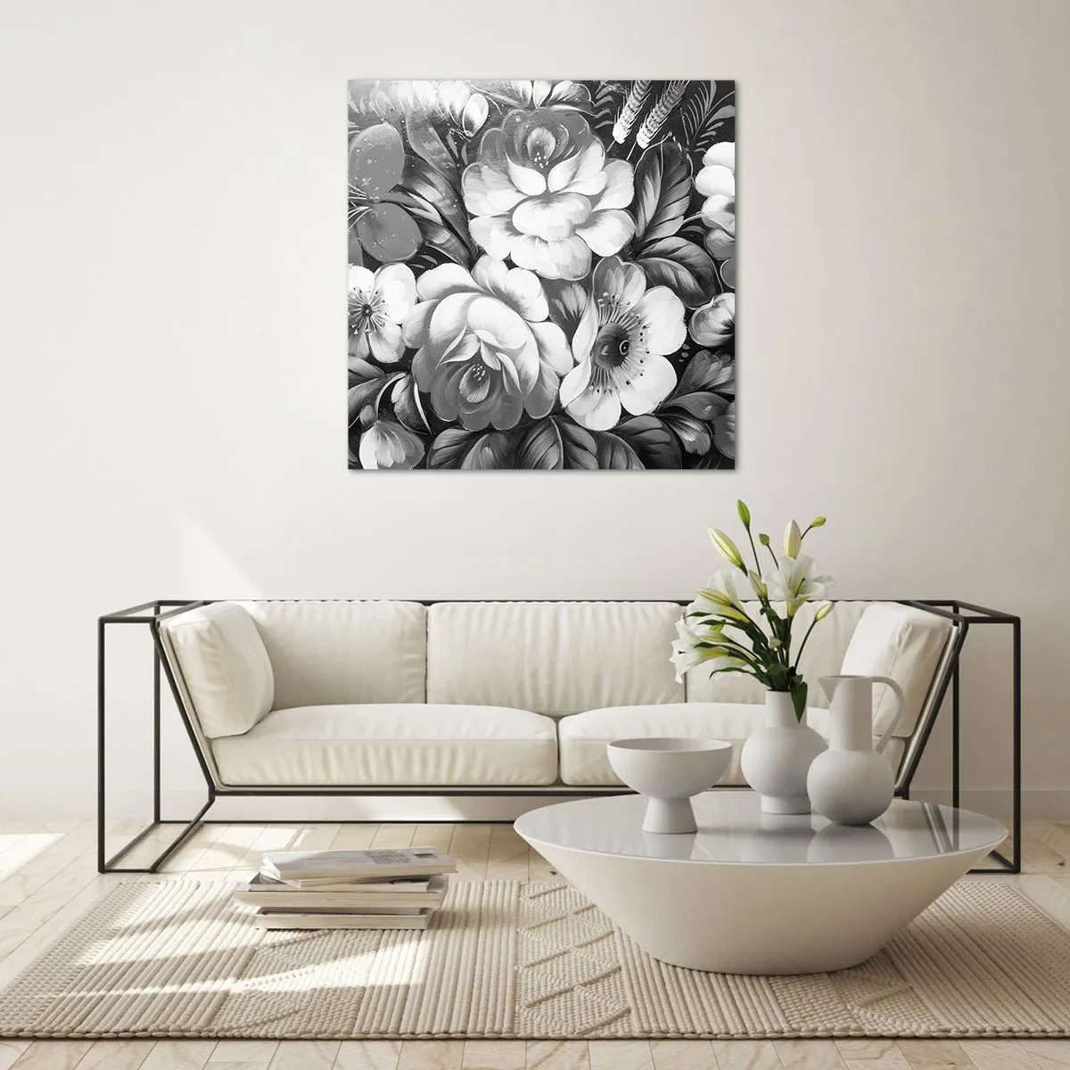 Impression sur verre - Image sur verre - Belle même en gris - 40x40 cm