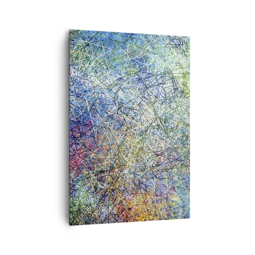 Impression sur toile - Image sur toile - Composition abstraite avec des lignes et des textures multicolores - 70x100cm - Ce n'est pas si simple - Décoration murale moderne pour le salon et la chambre ARTTOR