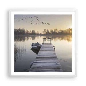 Affiche dans un cadre blanc - Poster - Je reviendrai - 60x60 cm