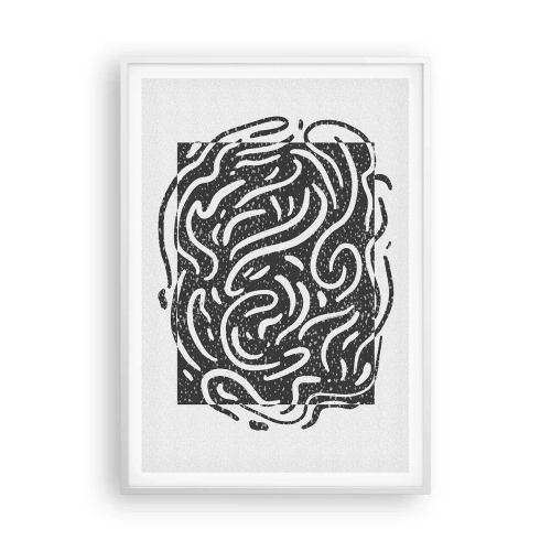 Affiche dans un cadre blanc - Poster - Abstraction : la danse de la joie - 70x100 cm