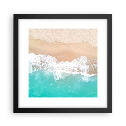 Affiche dans un cadre noir - Poster - Caresse de l'océan - 30x30 cm