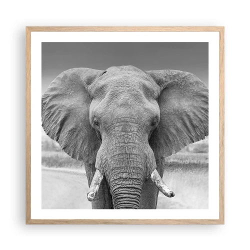 Affiche dans un chêne clair - Poster - Bienvenue dans mon monde - 60x60 cm