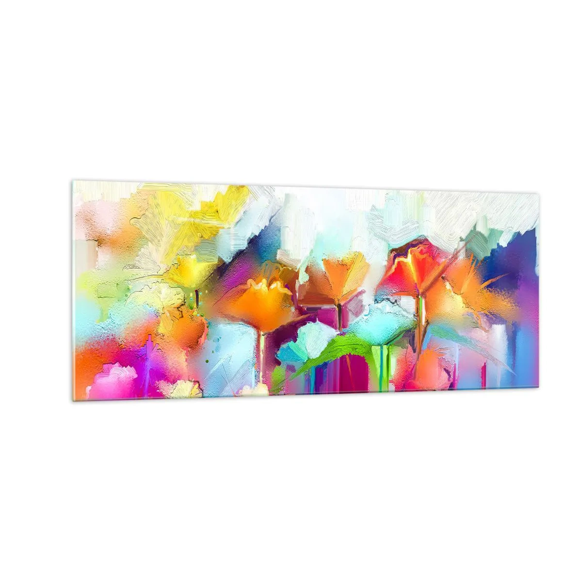Impression sur verre - Image sur verre - L'arc-en-ciel s'est épanoui - 100x40 cm