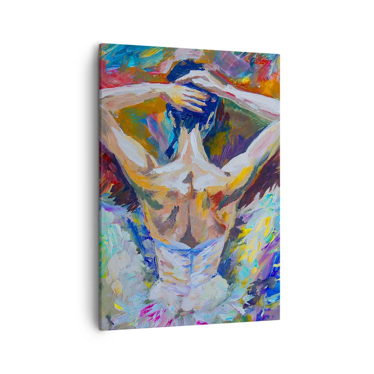 Impression sur toile - Image sur toile - Une ballerine aux couleurs dynamiques et à l'expression picturale - 50x70cm - Il se peut que ce soit tout - Décoration murale moderne pour le salon et la chambre ARTTOR
