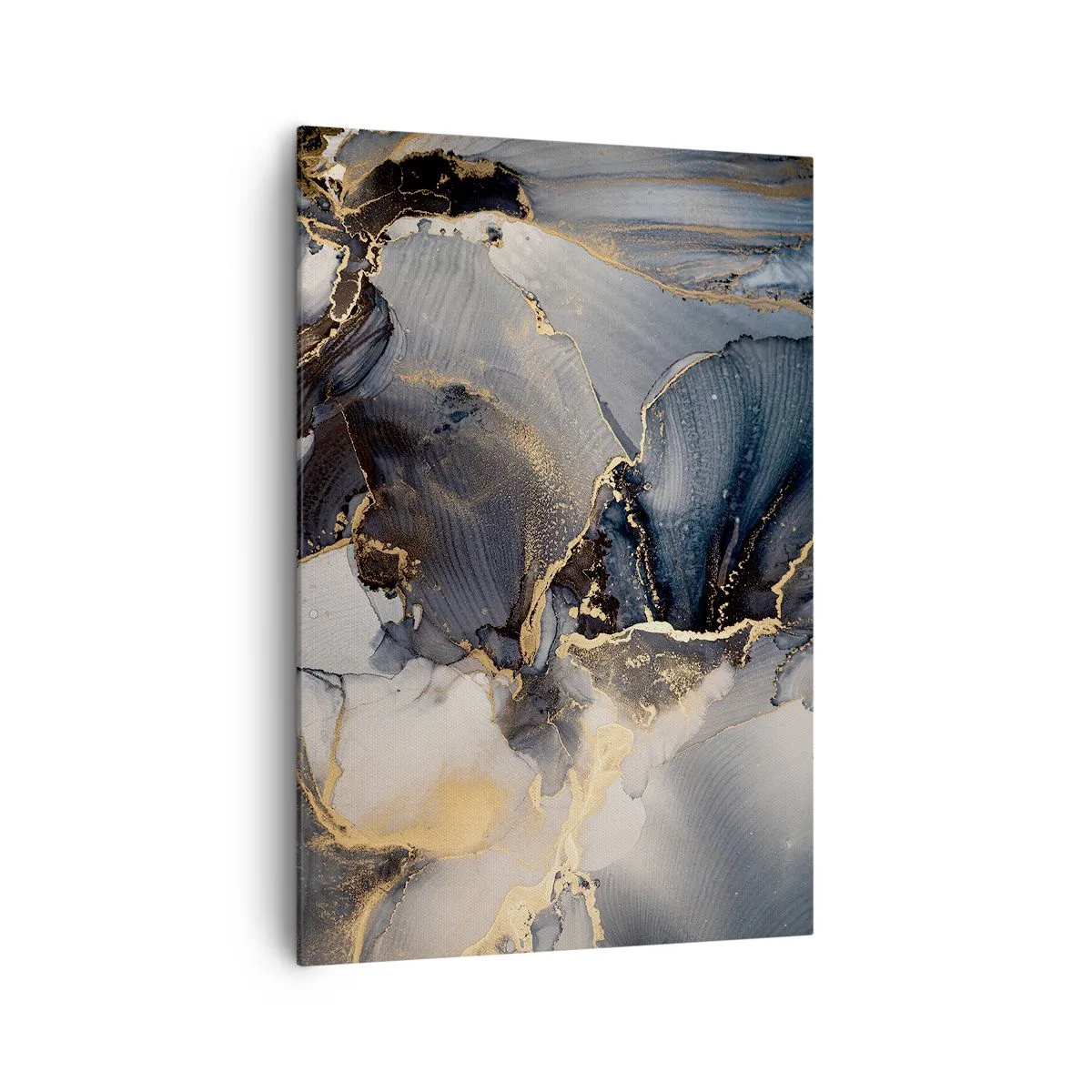 Impression sur toile - Image sur toile - Abstrait or et gris sur toile - 70x100cm - La vie de la pierre - Décoration murale moderne pour le salon et la chambre ARTTOR