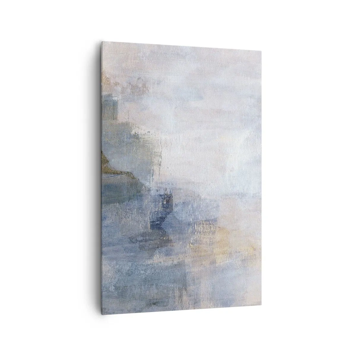 Impression sur toile - Image sur toile - Taches abstraites subtiles dans des tons de bleu et de beige - 80x120cm - Tonalités et accords de couleur - Décoration murale moderne pour le salon et la chambre ARTTOR