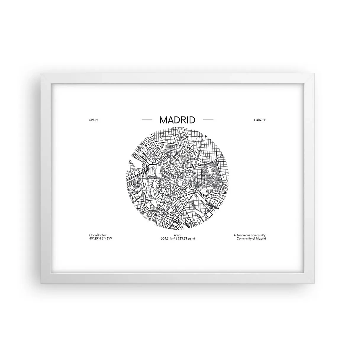 Affiche dans un cadre blanc - Poster - Anatomie de Madrid - 40x30 cm