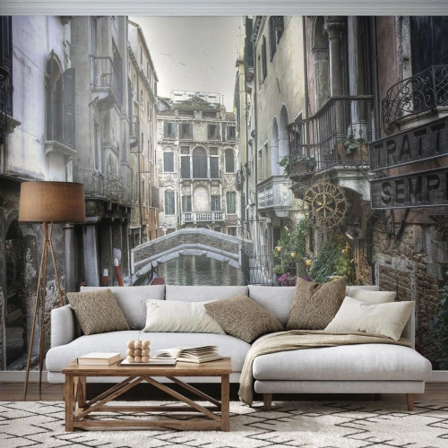 Papier Peint Autocollant Deluxe Sticker - Pendant des siècles dans une réflexion silencieuse - Venise, Ville, Architecture - 100x70 cm