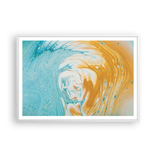 Affiche dans un cadre blanc - Poster - Tourbillon pastel - 100x70 cm