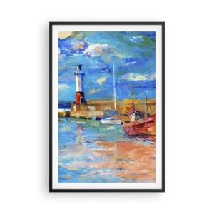 Affiche dans un cadre noir - Poster - Un après-midi dans la baie arc-en-ciel - 61x91 cm