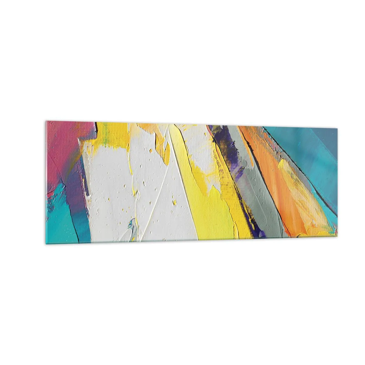 Impression sur verre - Image sur verre - Une composition abstraite aux couleurs intenses - 140x50cm - Anatomie du monde - Décoration murale moderne pour le salon et la chambre ARTTOR