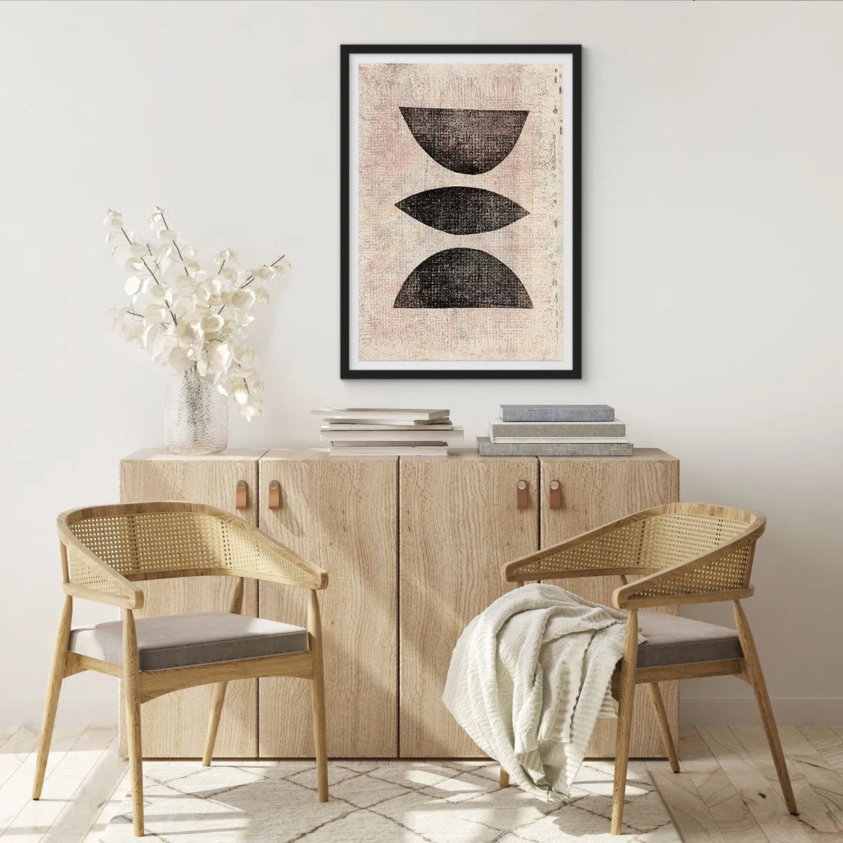 Affiche dans un cadre noir - Poster - Abstraction ethnique - 30x40 cm