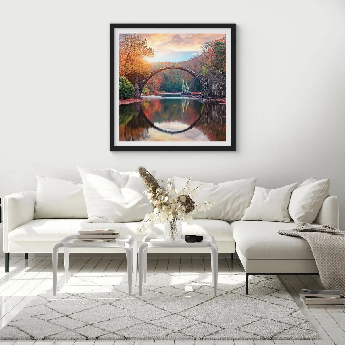 Affiche dans un cadre noir - Poster - De l'autre cote du miroir - 60x60 cm