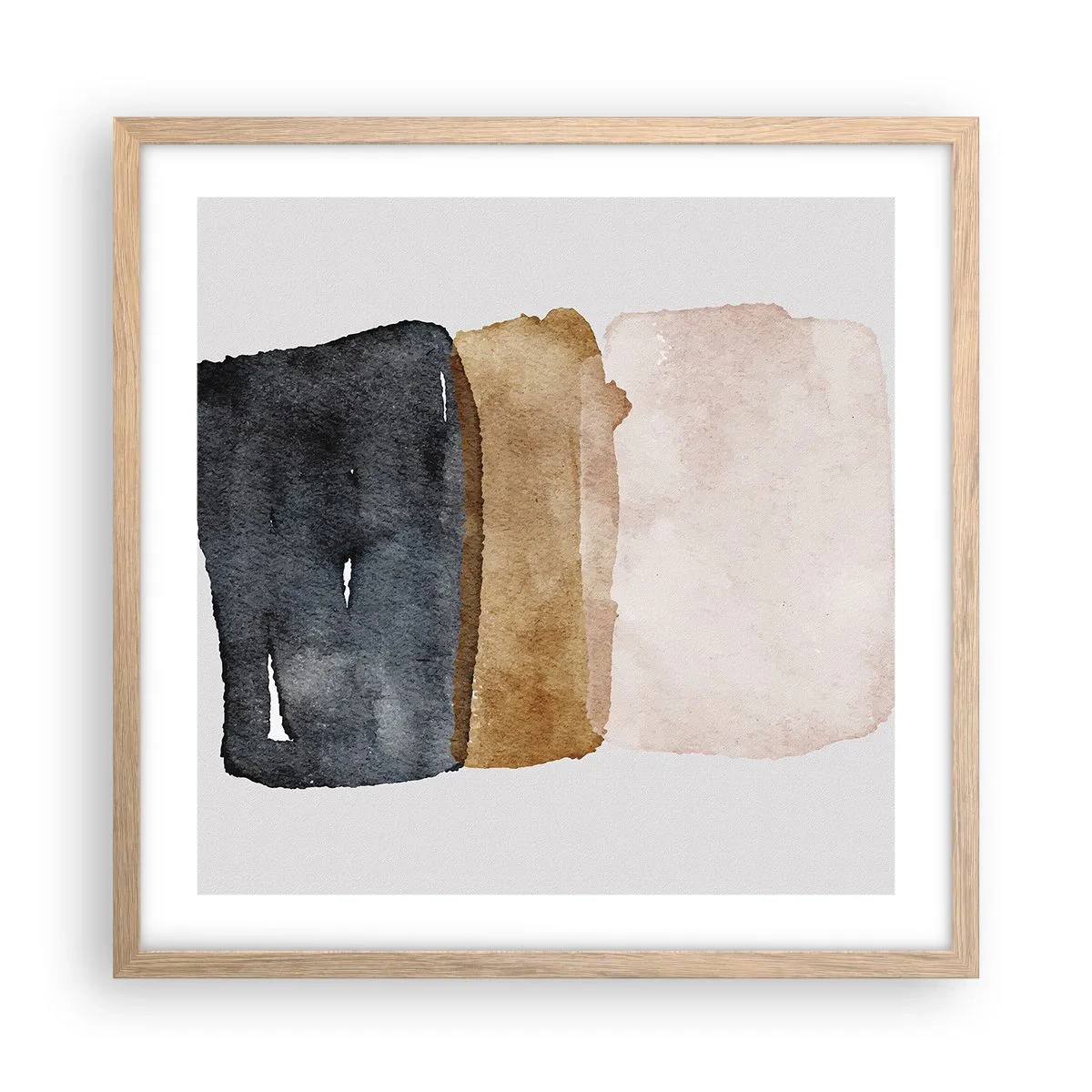 Affiche dans un chêne clair - Poster - Composition de couleurs de la terre - 50x50 cm