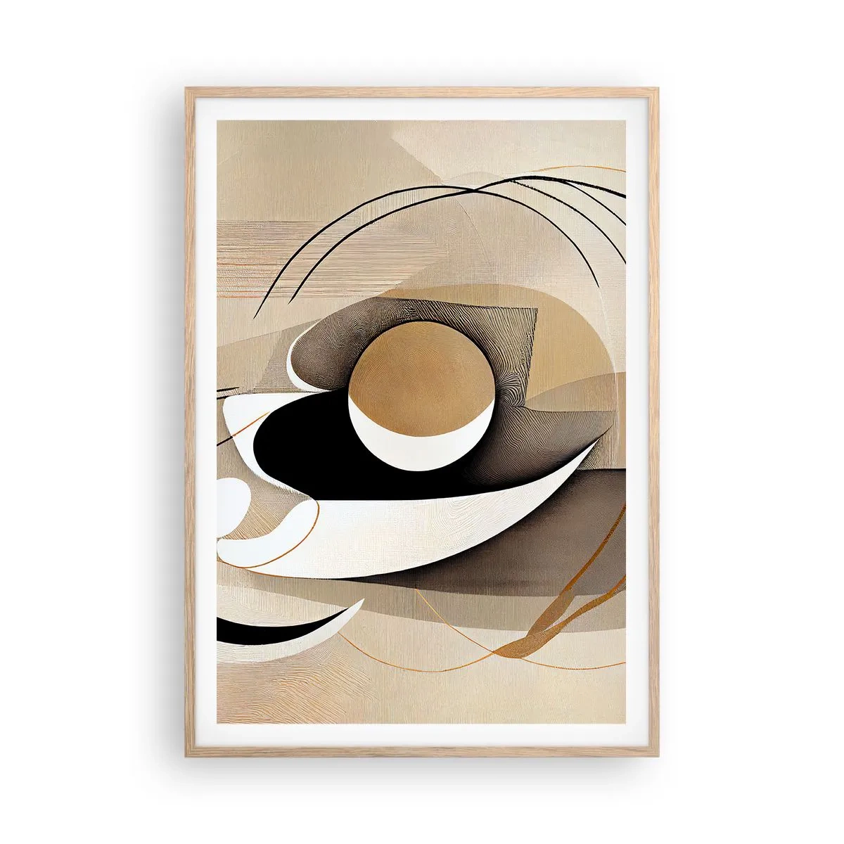 Affiche dans un chêne clair - Poster - Composition : l'essence des choses - 70x100 cm