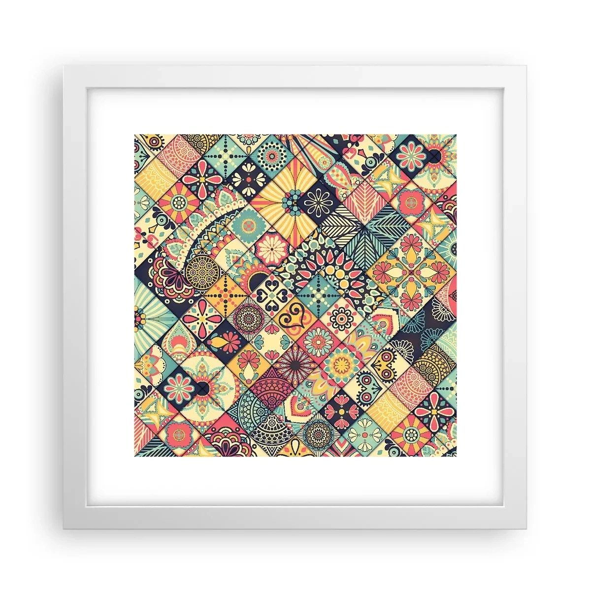 Affiche dans un cadre blanc - Poster - Ambiance marocaine - 30x30 cm