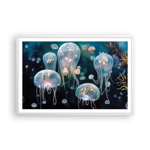 Affiche dans un cadre blanc - Poster - Ballon sous-marin - 91x61 cm