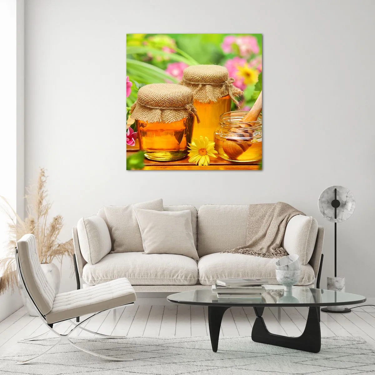 Impression sur verre - Image sur verre - Doux et fleuri - 70x70 cm