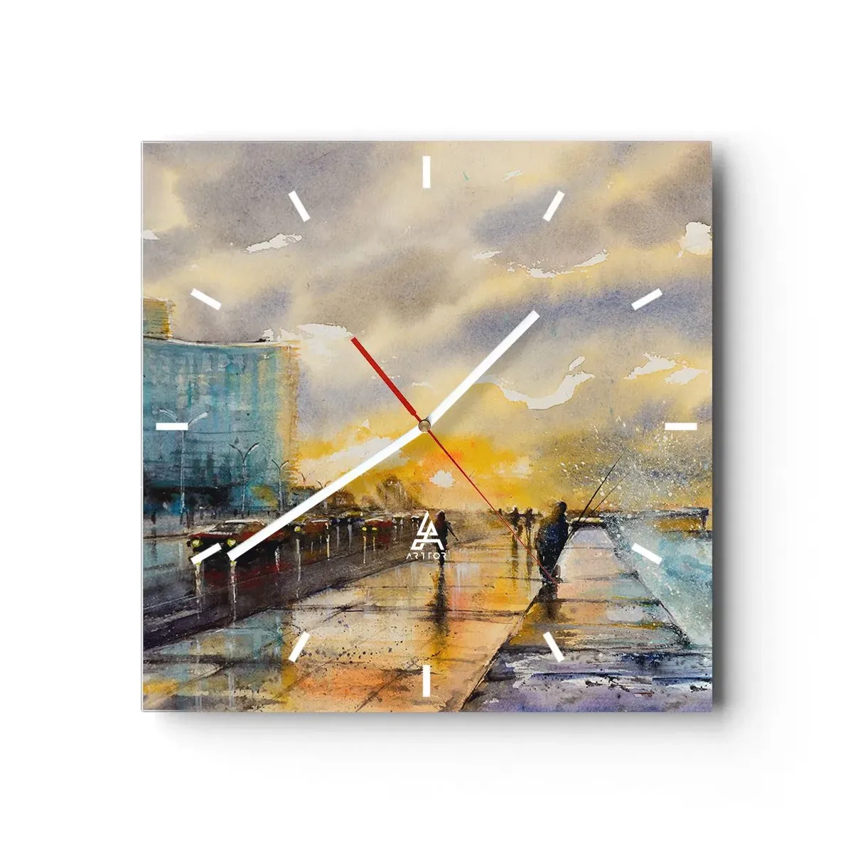 Horloge murale - Pendule murale - La vie sur le rivage - 40x40 cm