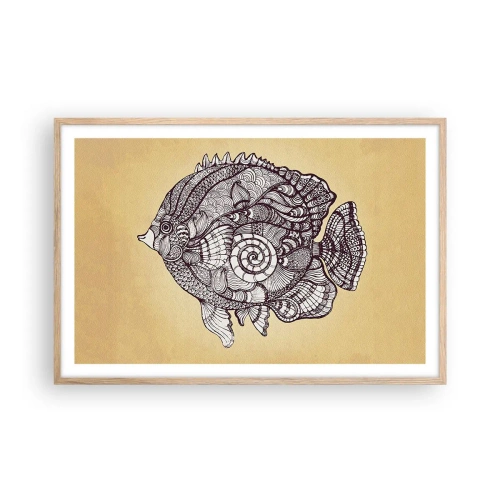 Affiche dans un chêne clair - Poster - D'un océan d'ornements - 91x61 cm