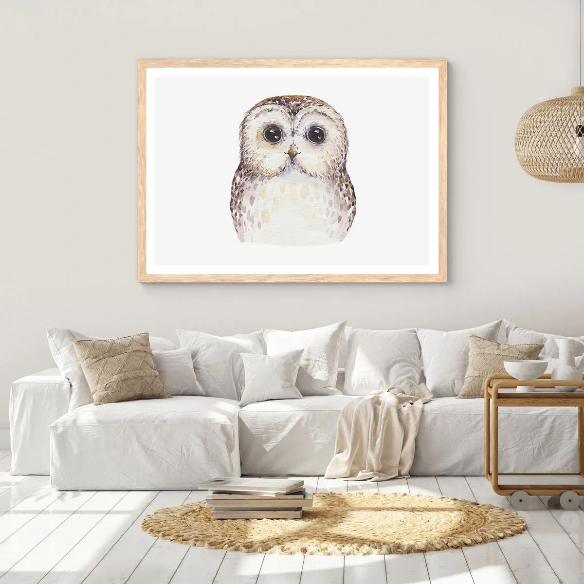 Affiche dans un chêne clair - Poster - Regarde-moi dans les yeux - 91x61 cm