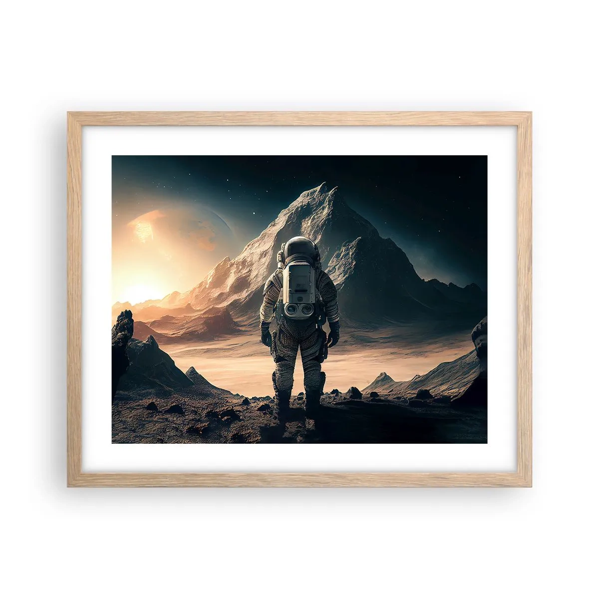 Affiche dans un chêne clair - Poster - Nouveau défi - 50x40 cm