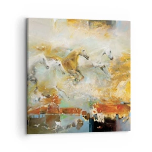 Impression sur toile - Image sur toile - Au galop vers la lumière - 70x70 cm