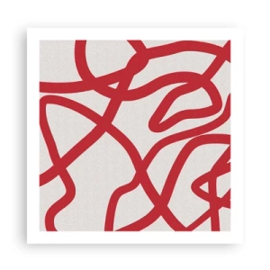Affiche - Poster - Rouge sur blanc - 60x60 cm