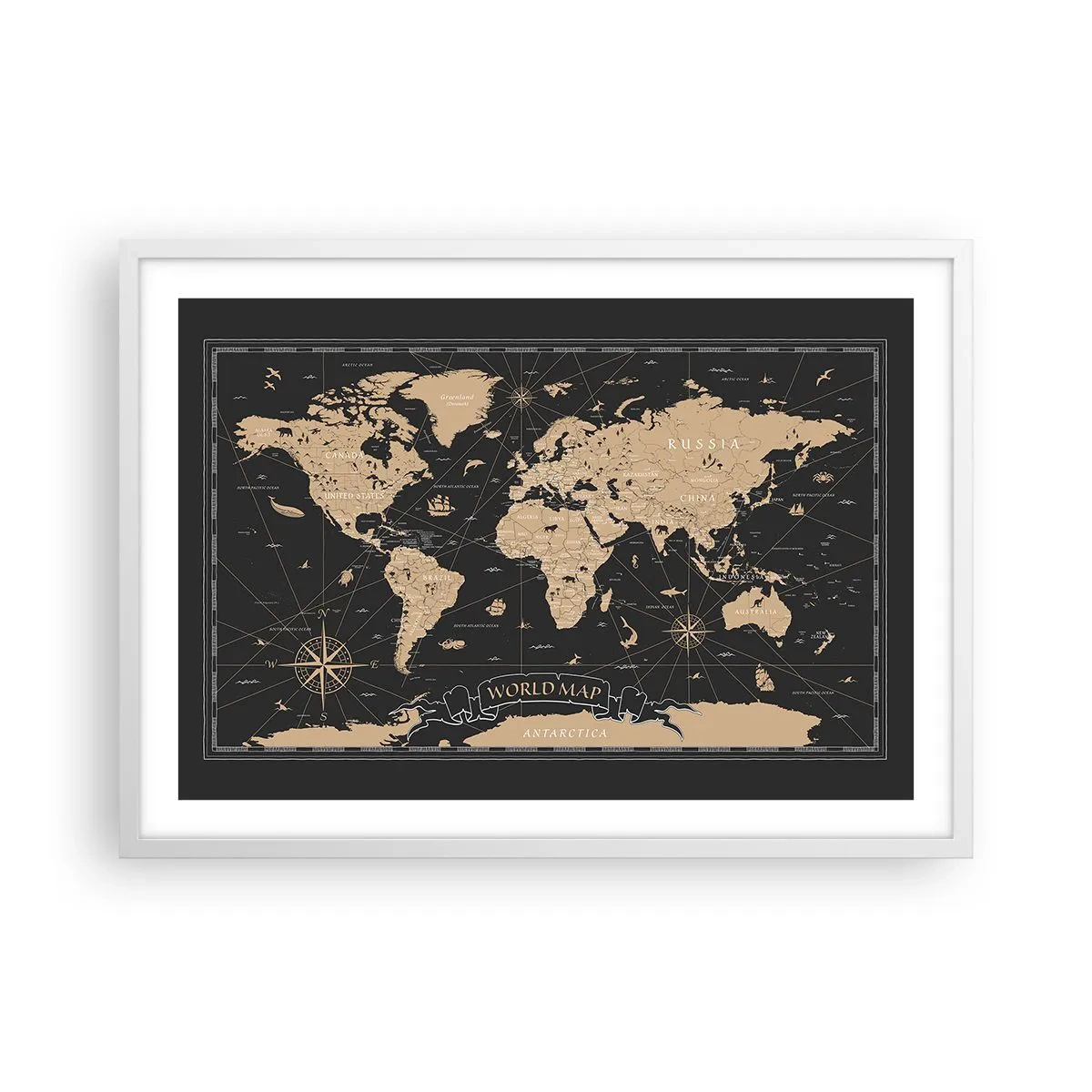 Affiche dans un cadre blanc - Poster - Les limites de mon monde - 70x50 cm