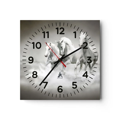 Horloge murale - Pendule murale - La folie blanche - 40x40 cm