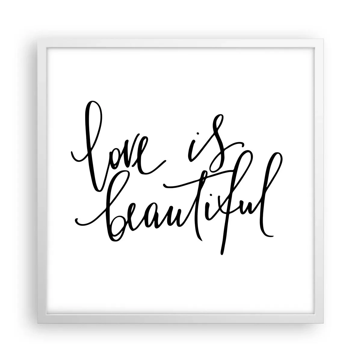 Affiche dans un cadre blanc - Poster - Lire et répéter - 50x50 cm