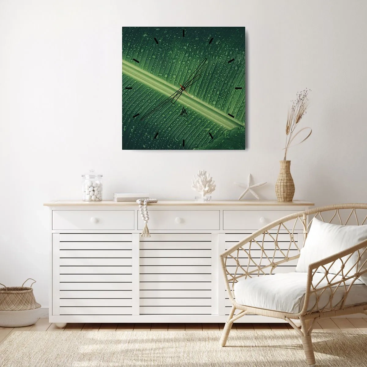 Horloge murale - Pendule murale - Structure de vert - 30x30 cm