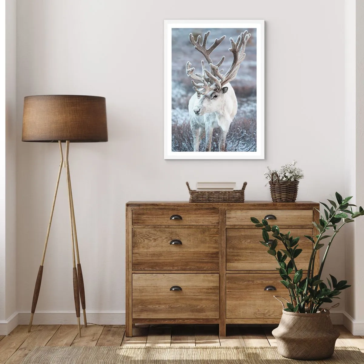 Affiche dans un cadre blanc - Poster - Portrait au soleil - 40x50 cm