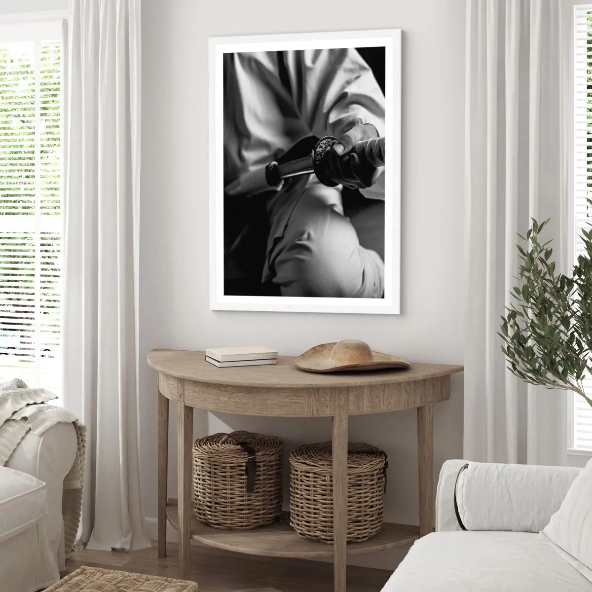 Affiche dans un cadre blanc - Poster - Âme de guerrier - 30x40 cm