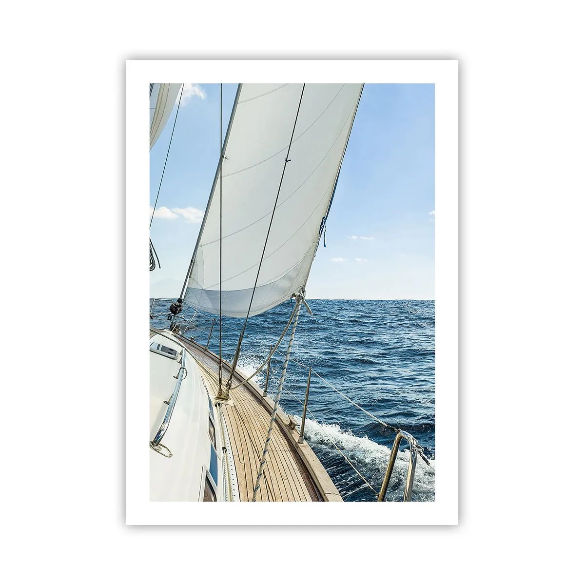 Affiche - Poster - Un voilier en haute mer par une journée ensoleillée - 50x70cm - Ohé, l'aventure - Décoration murale moderne pour le salon et la chambre ARTTOR