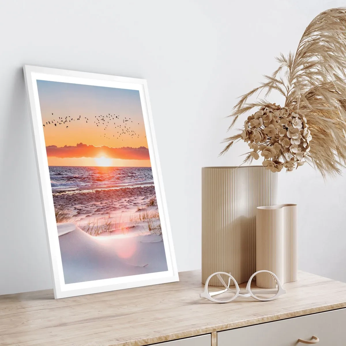 Affiche dans un cadre blanc - Poster - Paysage horizontal - 70x100 cm